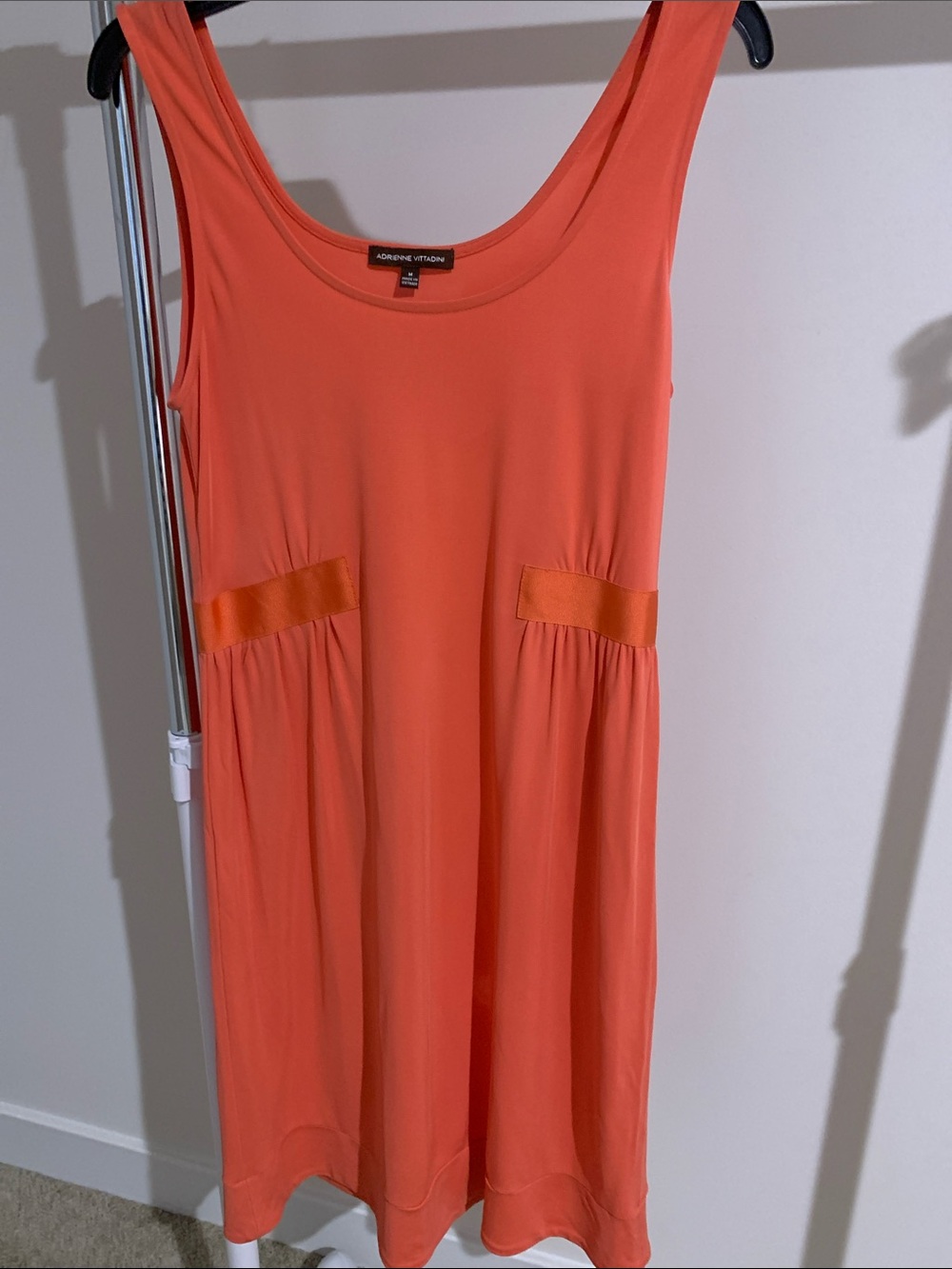 Adrienne Vittadini Coral-Orange Sleeveless A-Line Dress. SZ. M
